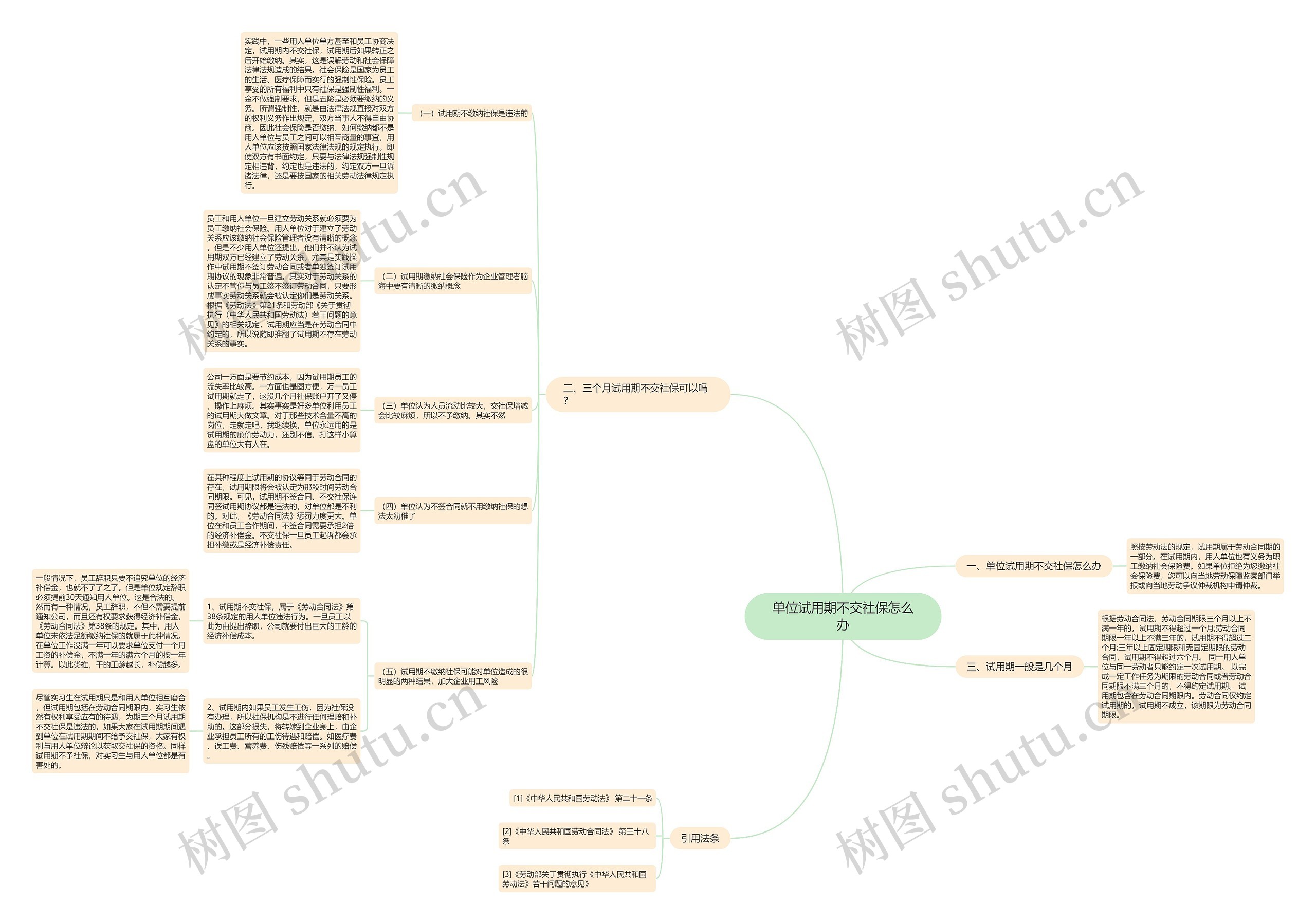 单位试用期不交社保怎么办思维导图