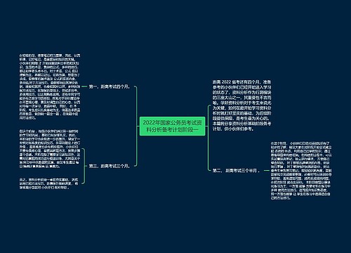 2022年国家公务员考试资料分析备考计划阶段一