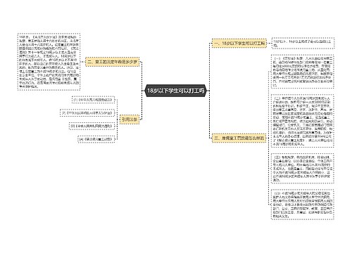 18岁以下学生可以打工吗