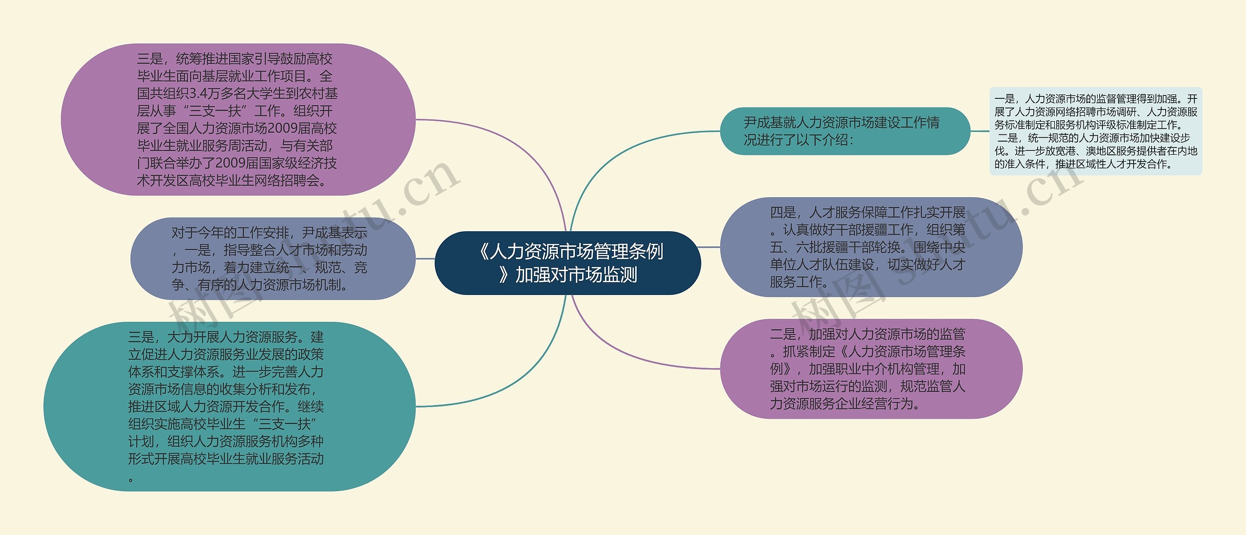 《人力资源市场管理条例》加强对市场监测思维导图