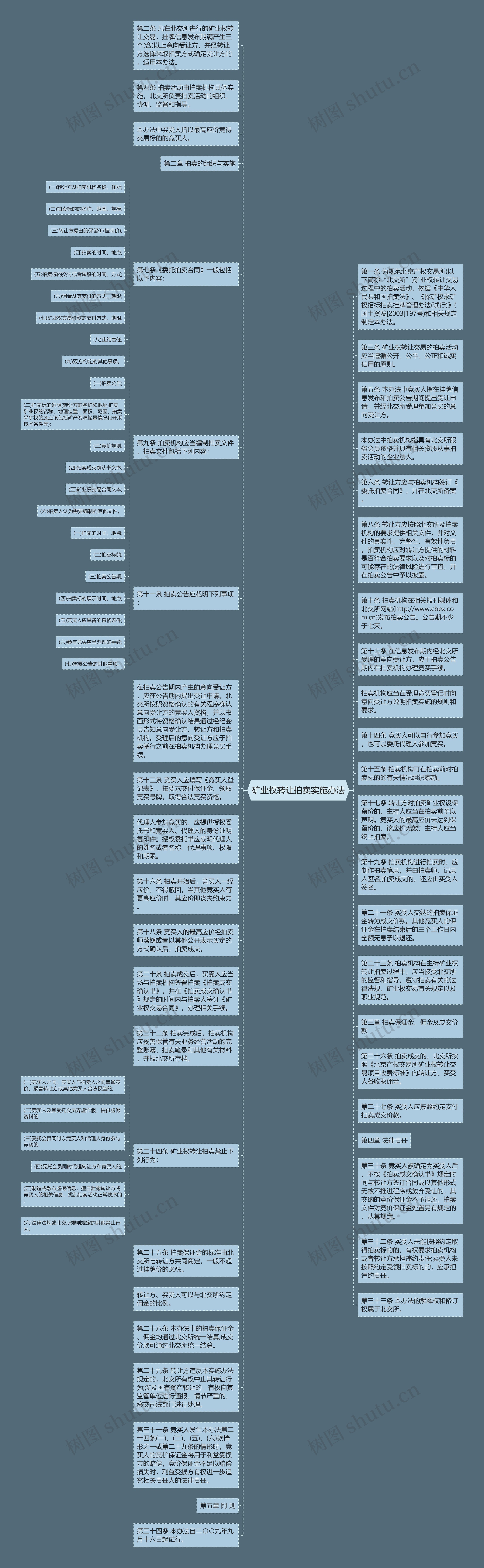 矿业权转让拍卖实施办法思维导图