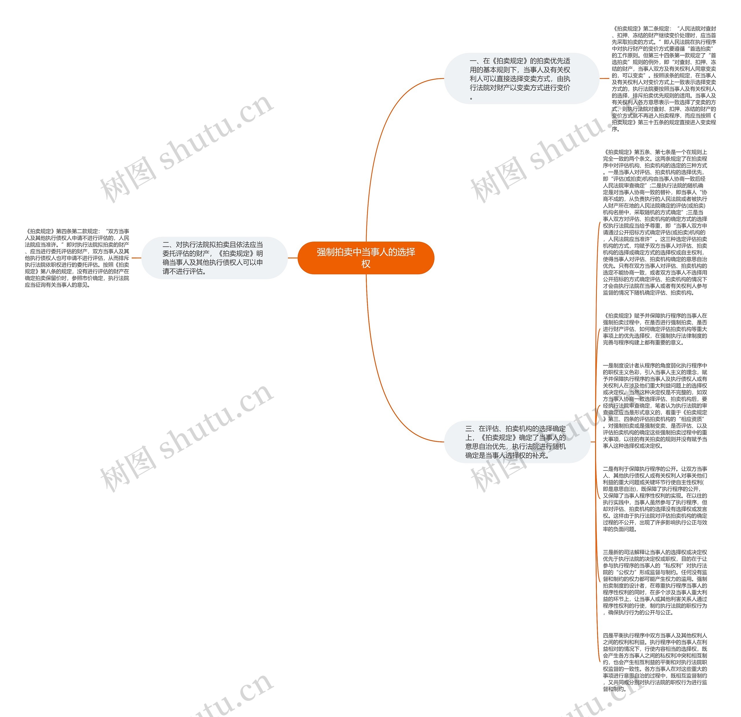 强制拍卖中当事人的选择权思维导图