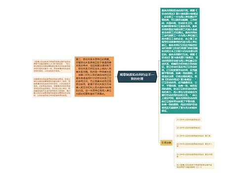 规章制度和合同约定不一致的处理