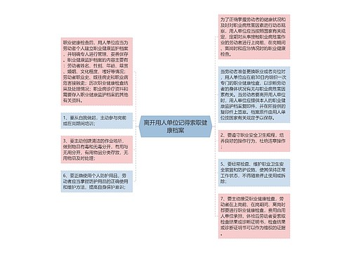 离开用人单位记得索取健康档案