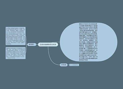 五级伤残解除劳动关系