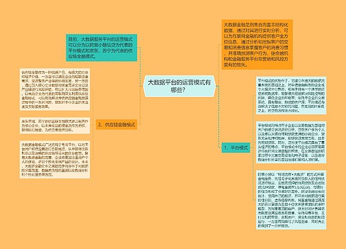 大数据平台的运营模式有哪些？