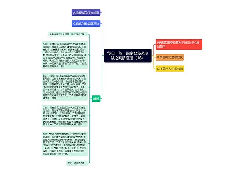 每日一练：国家公务员考试之判断推理（16）