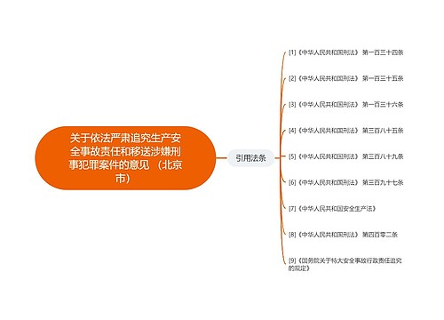关于依法严肃追究生产安全事故责任和移送涉嫌刑事犯罪案件的意见 （北京市）