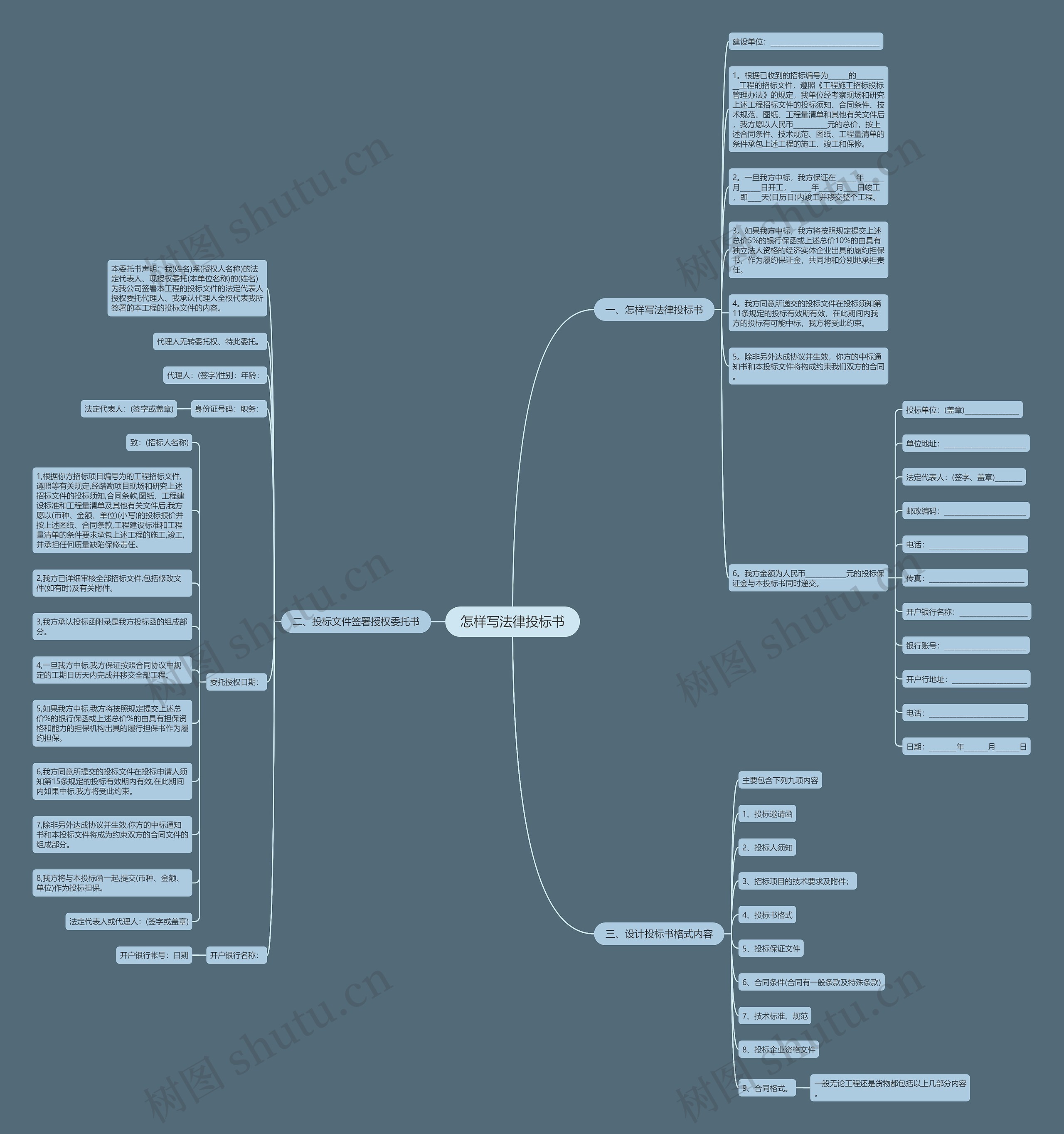 怎样写法律投标书思维导图
