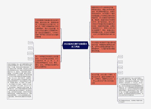 2022国考行测干货数量关系三两说