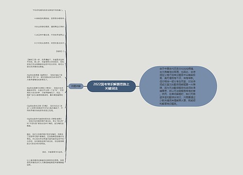 2022国考常识解题思路之关键词法