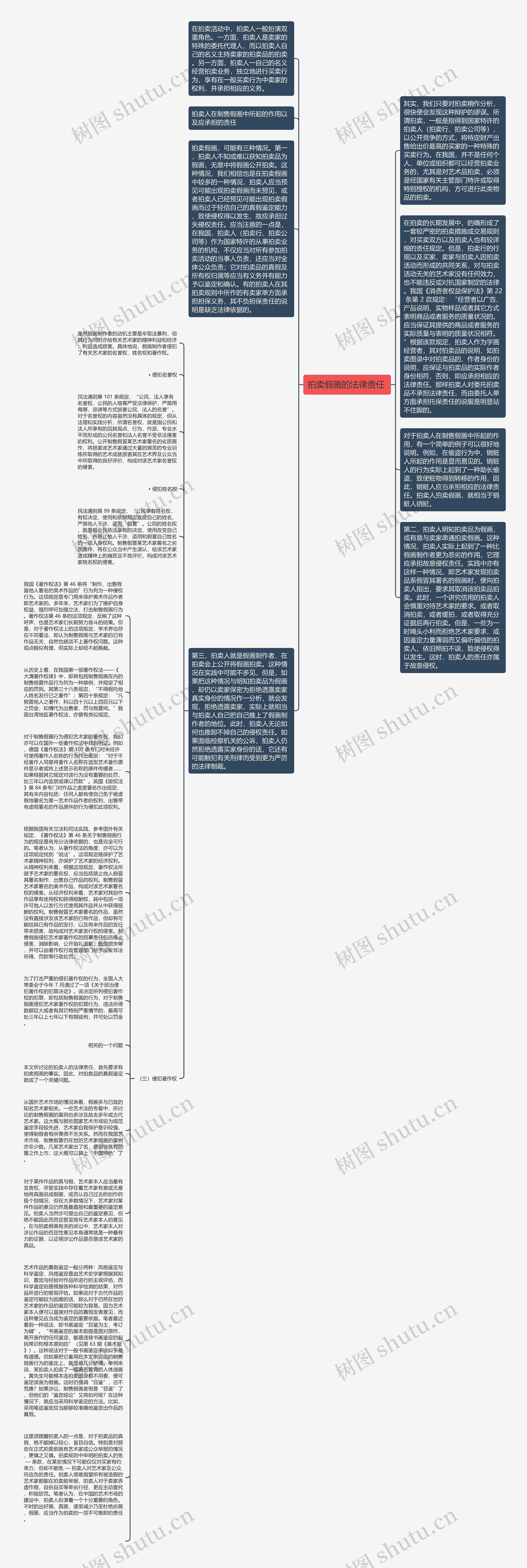 拍卖假画的法律责任 思维导图