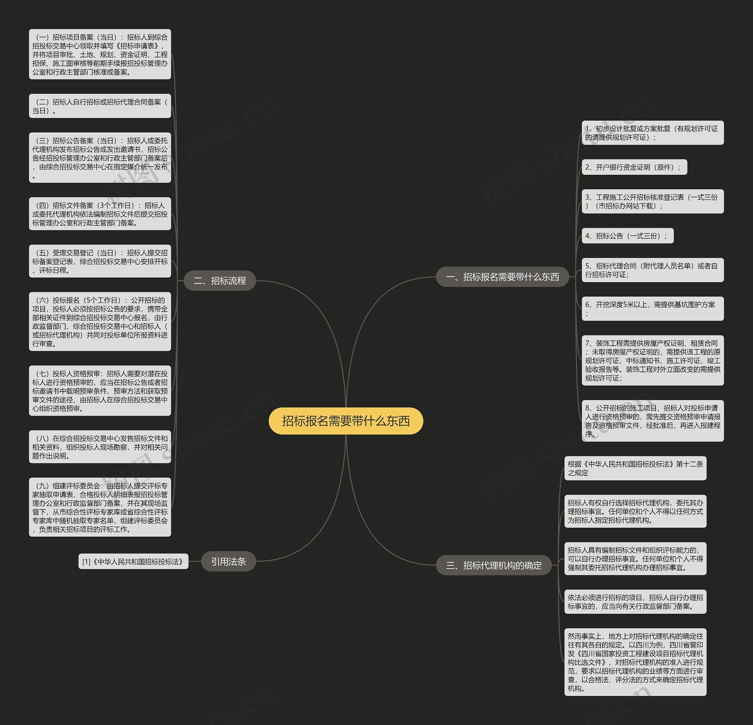 招标报名需要带什么东西思维导图