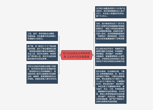 四川出台就业社保特殊政策 以支持灾区恢复重建