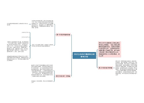 2022公务员行测资料分析备考计划