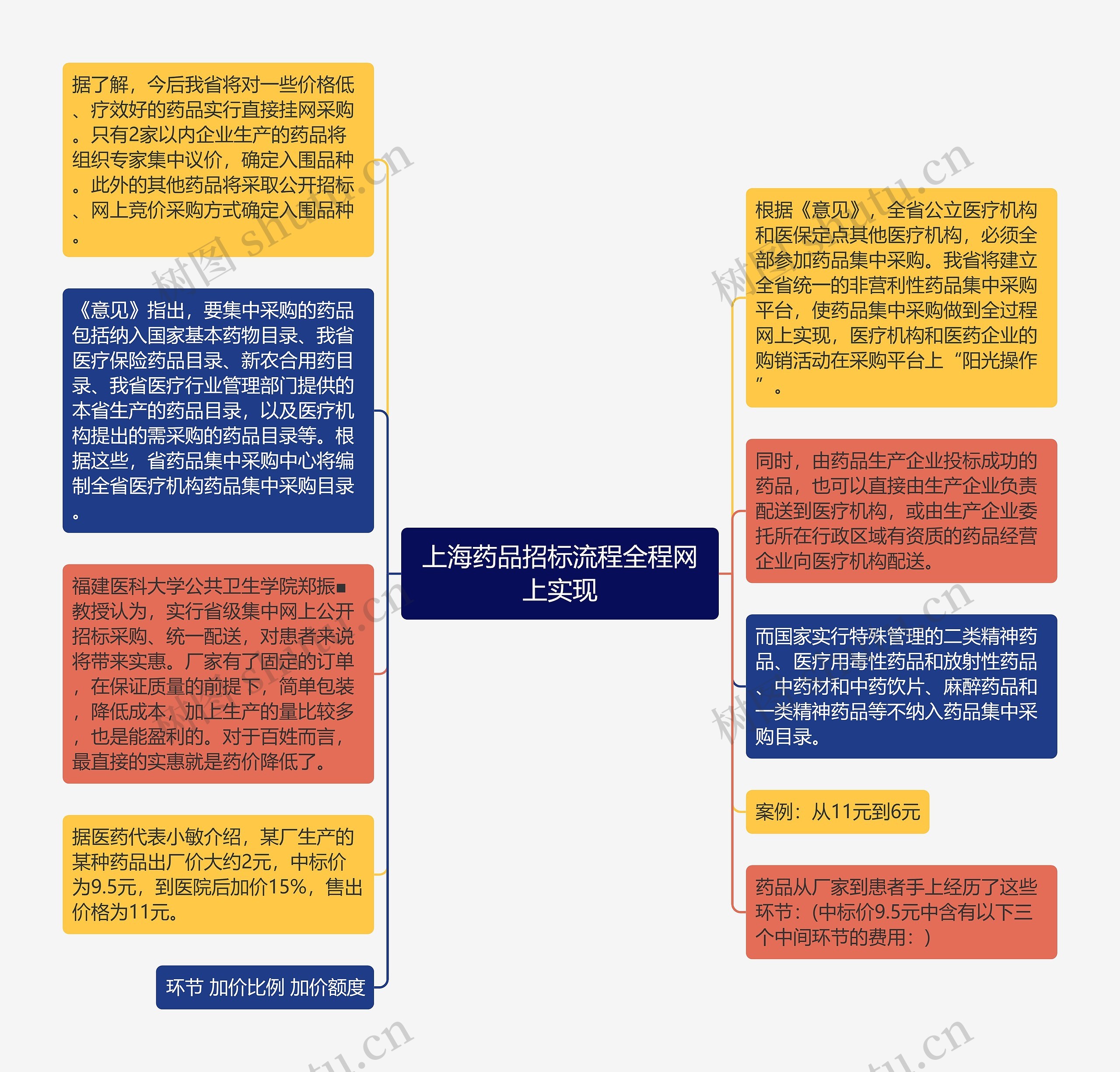 上海药品招标流程全程网上实现思维导图