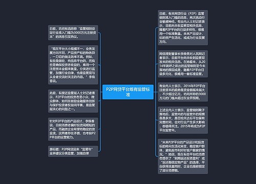 P2P网贷平台难有监管标准