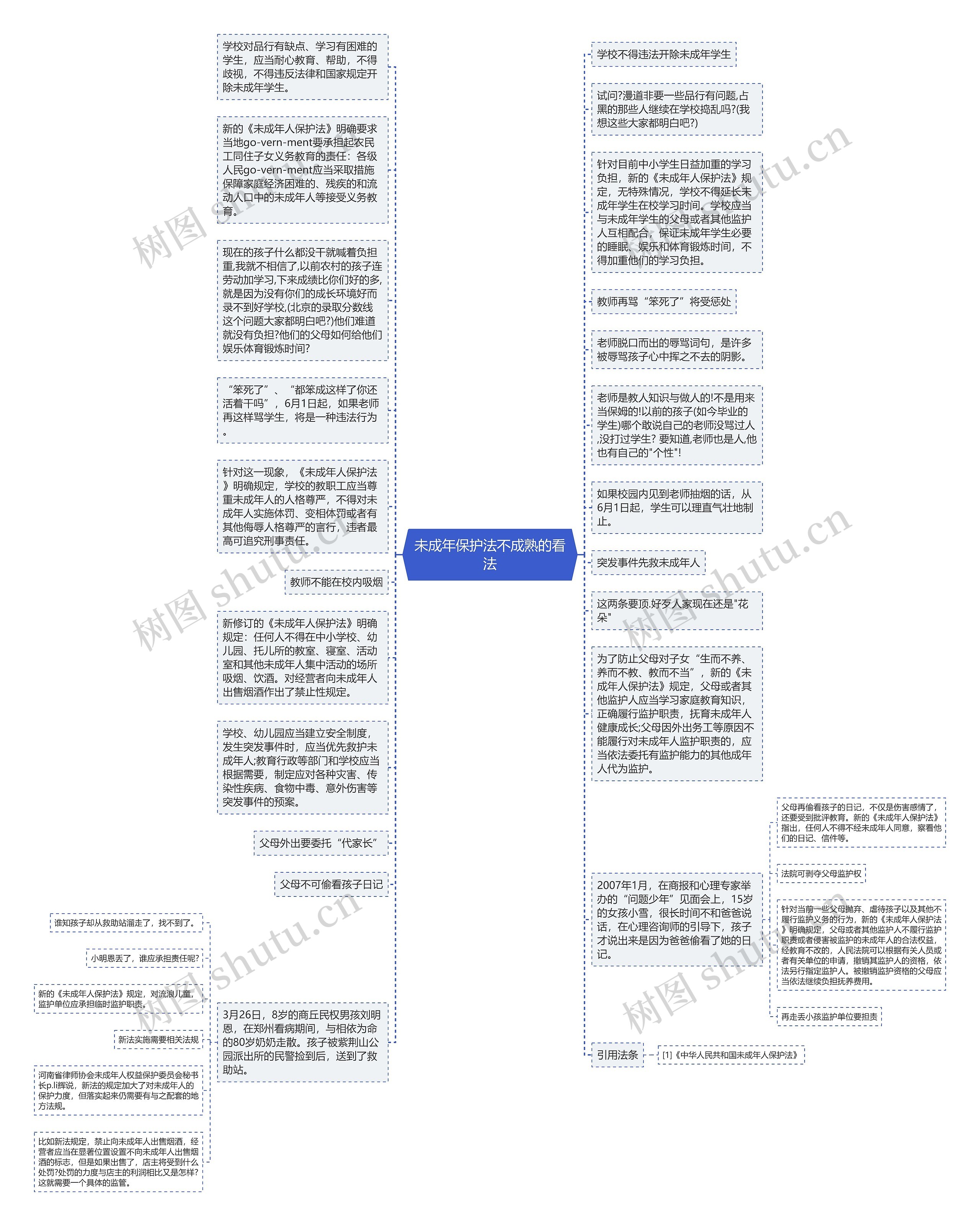 未成年保护法不成熟的看法思维导图