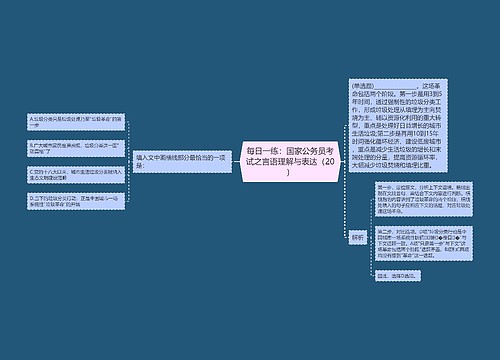 每日一练：国家公务员考试之言语理解与表达（20）