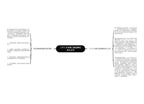 ２０１８年新三板挂牌后多久上市