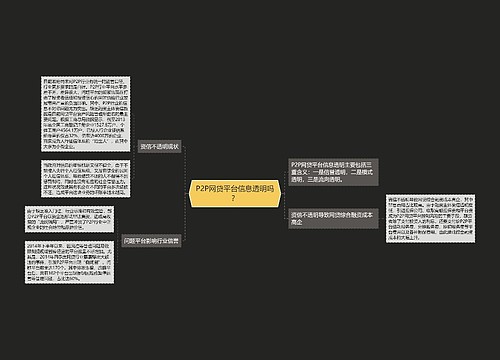 P2P网贷平台信息透明吗？