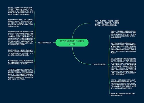 新三板网络视听公司需持证上岗