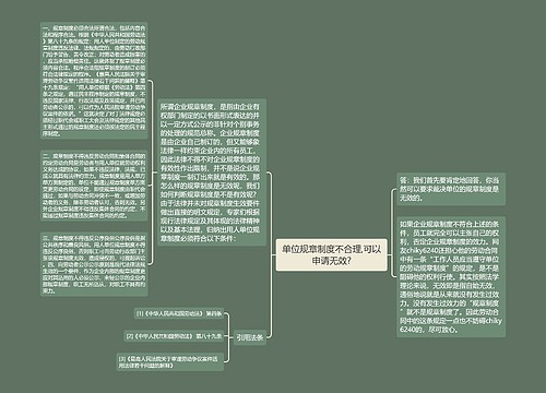 单位规章制度不合理,可以申请无效?