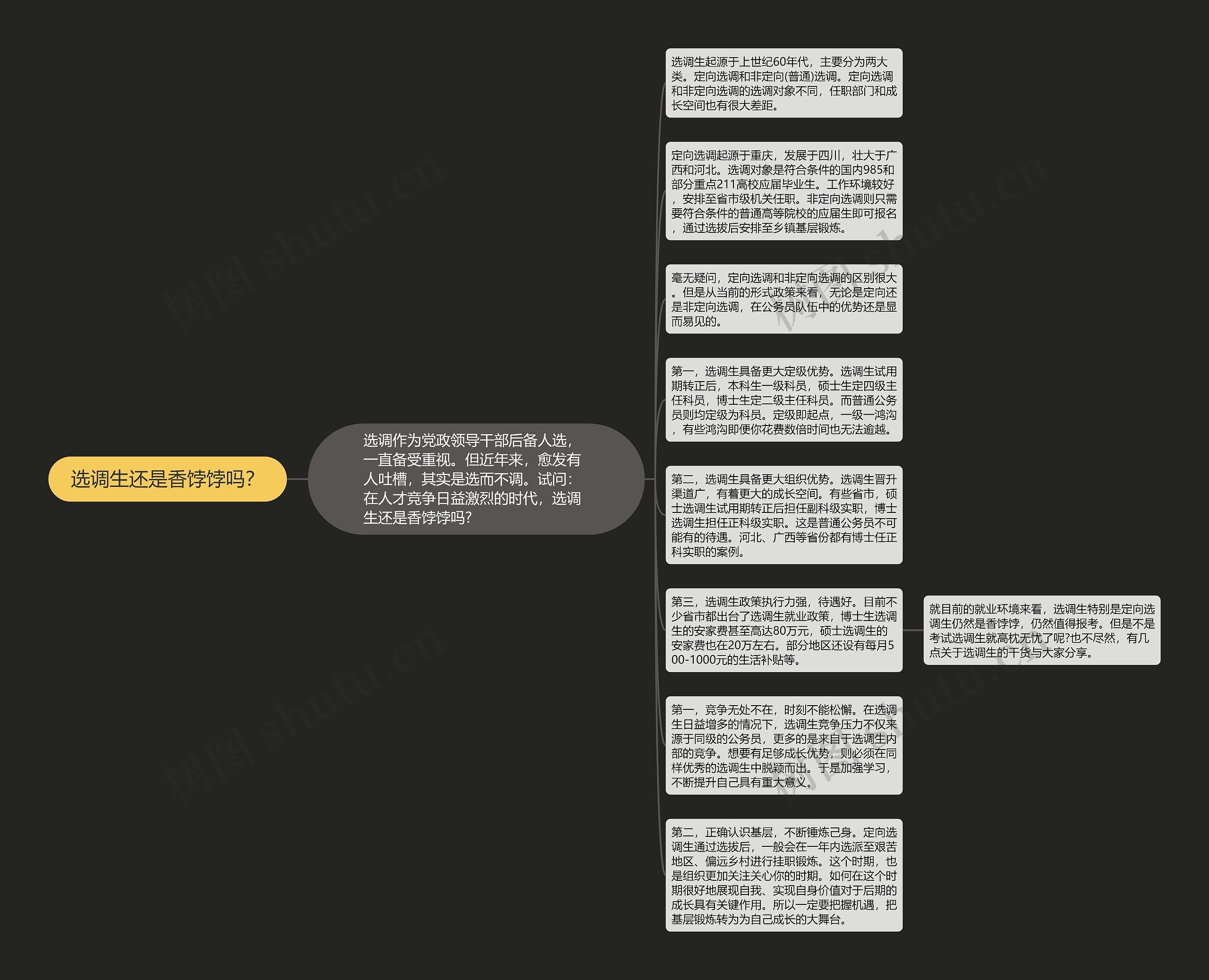 选调生还是香饽饽吗？思维导图