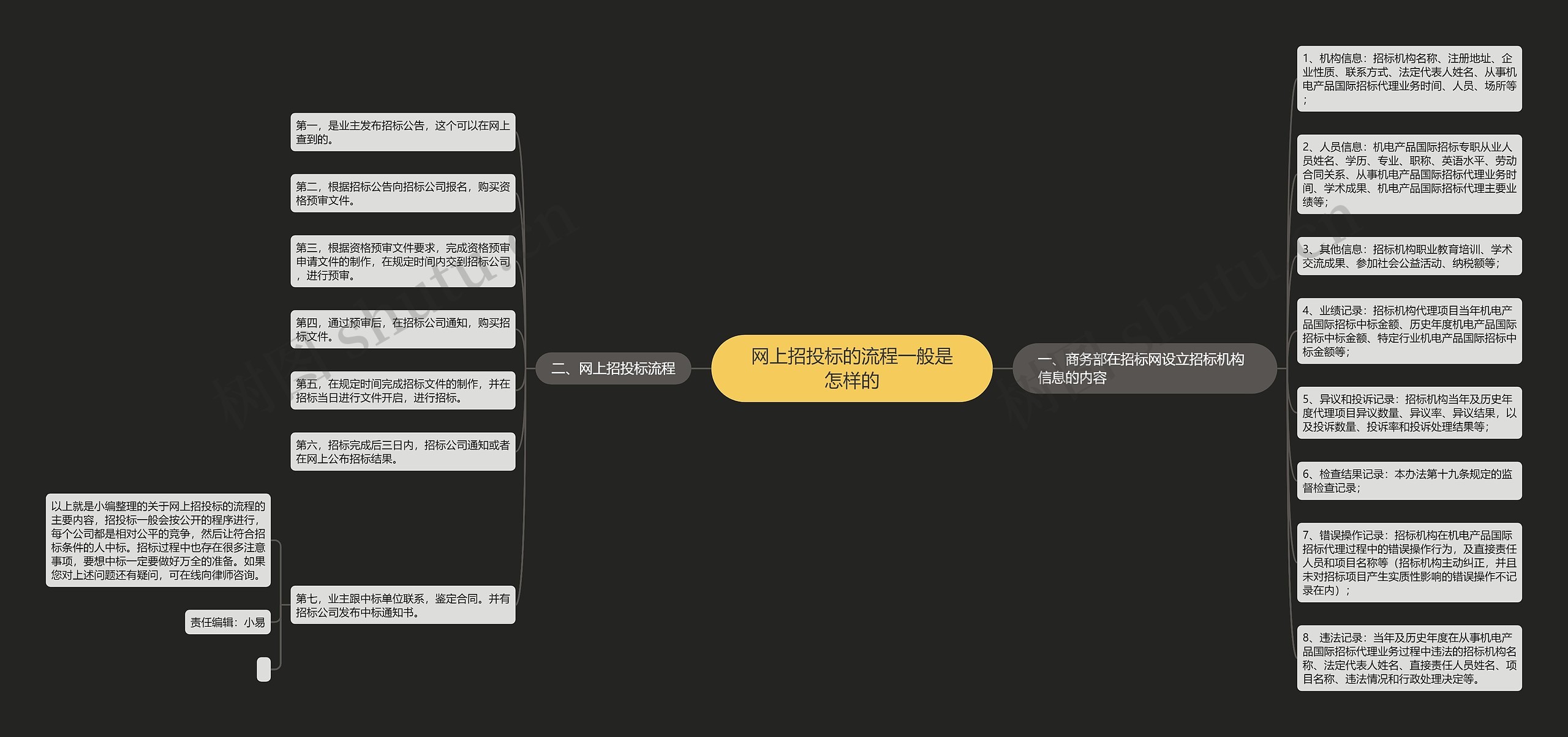 网上招投标的流程一般是怎样的思维导图