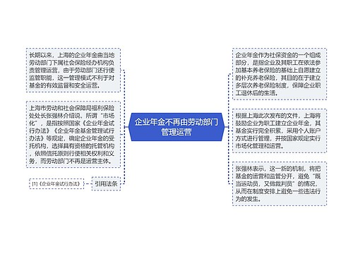 企业年金不再由劳动部门管理运营