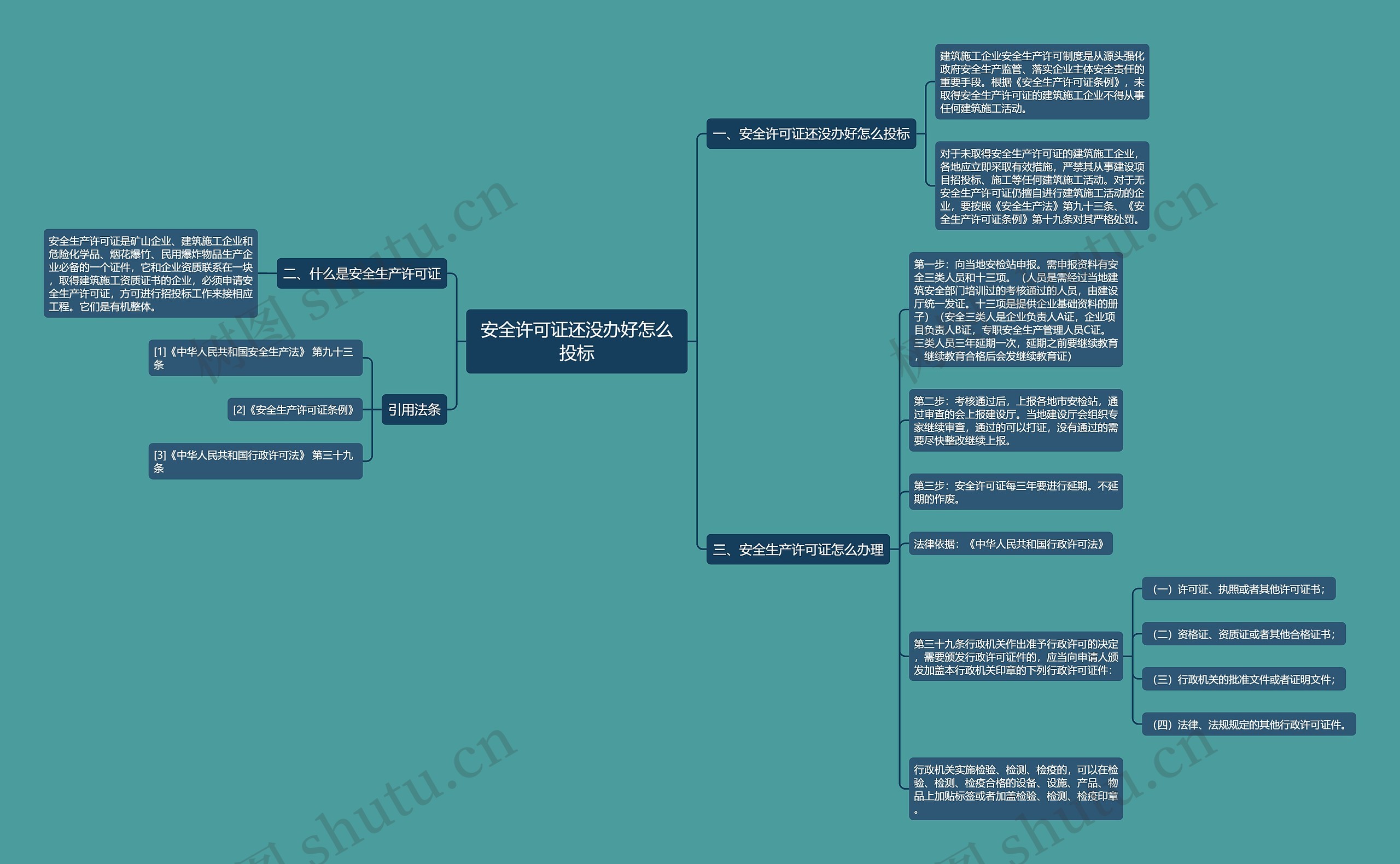 安全许可证还没办好怎么投标思维导图
