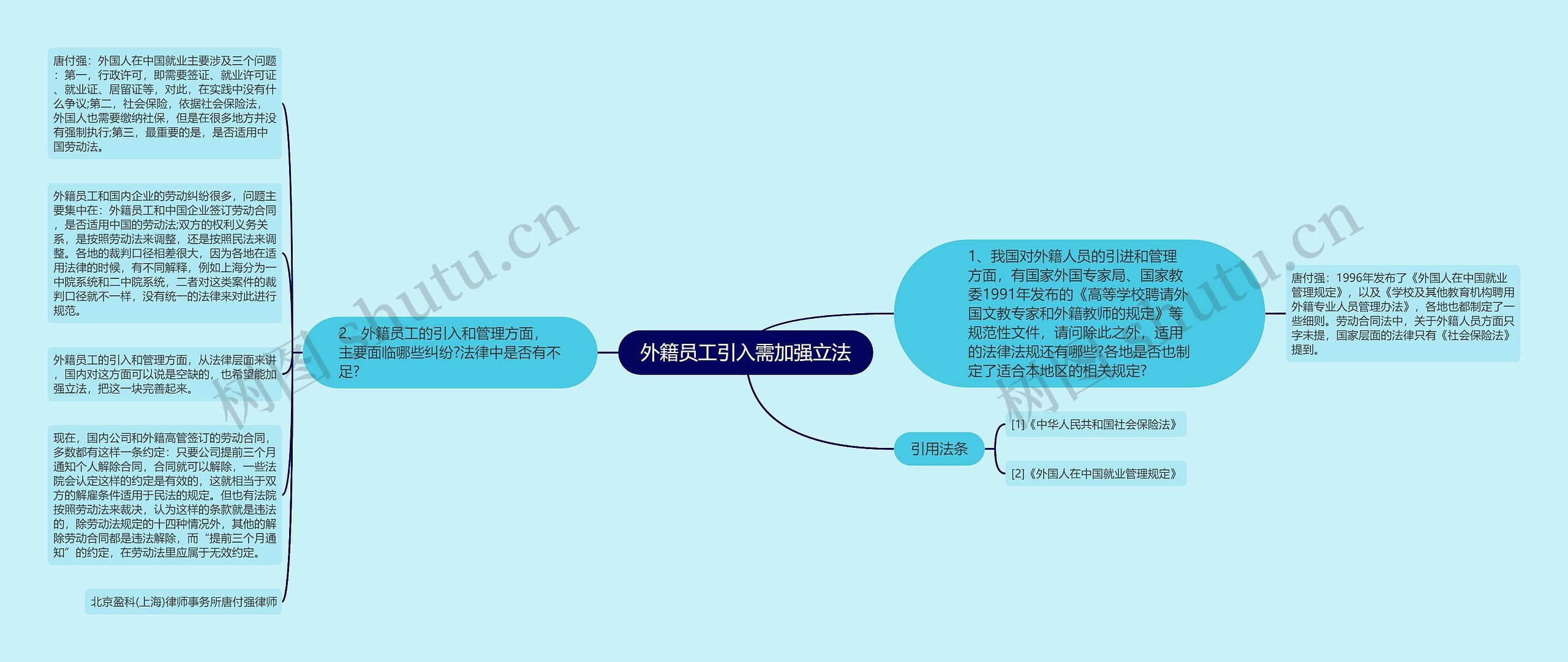 外籍员工引入需加强立法思维导图