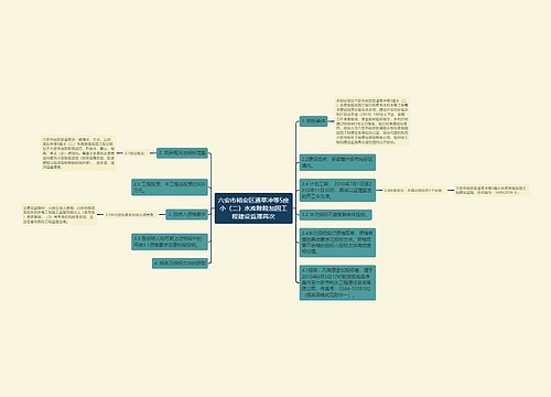 六安市裕安区通草冲等5座小（二）水库除险加固工程建设监理再次思维导图