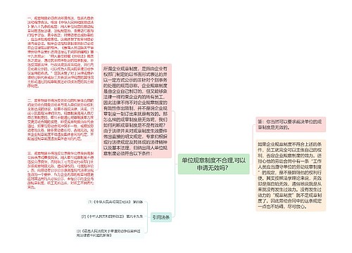 单位规章制度不合理,可以申请无效吗？