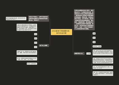 2022国考行测数量关系：数列构造问题