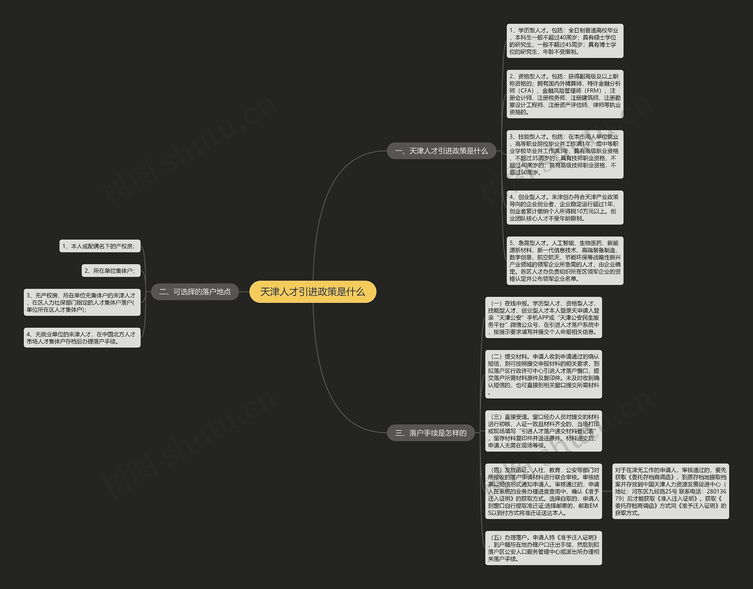 天津人才引进政策是什么思维导图