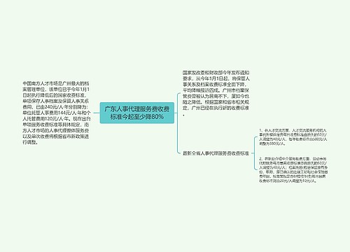 广东人事代理服务费收费标准今起至少降80%