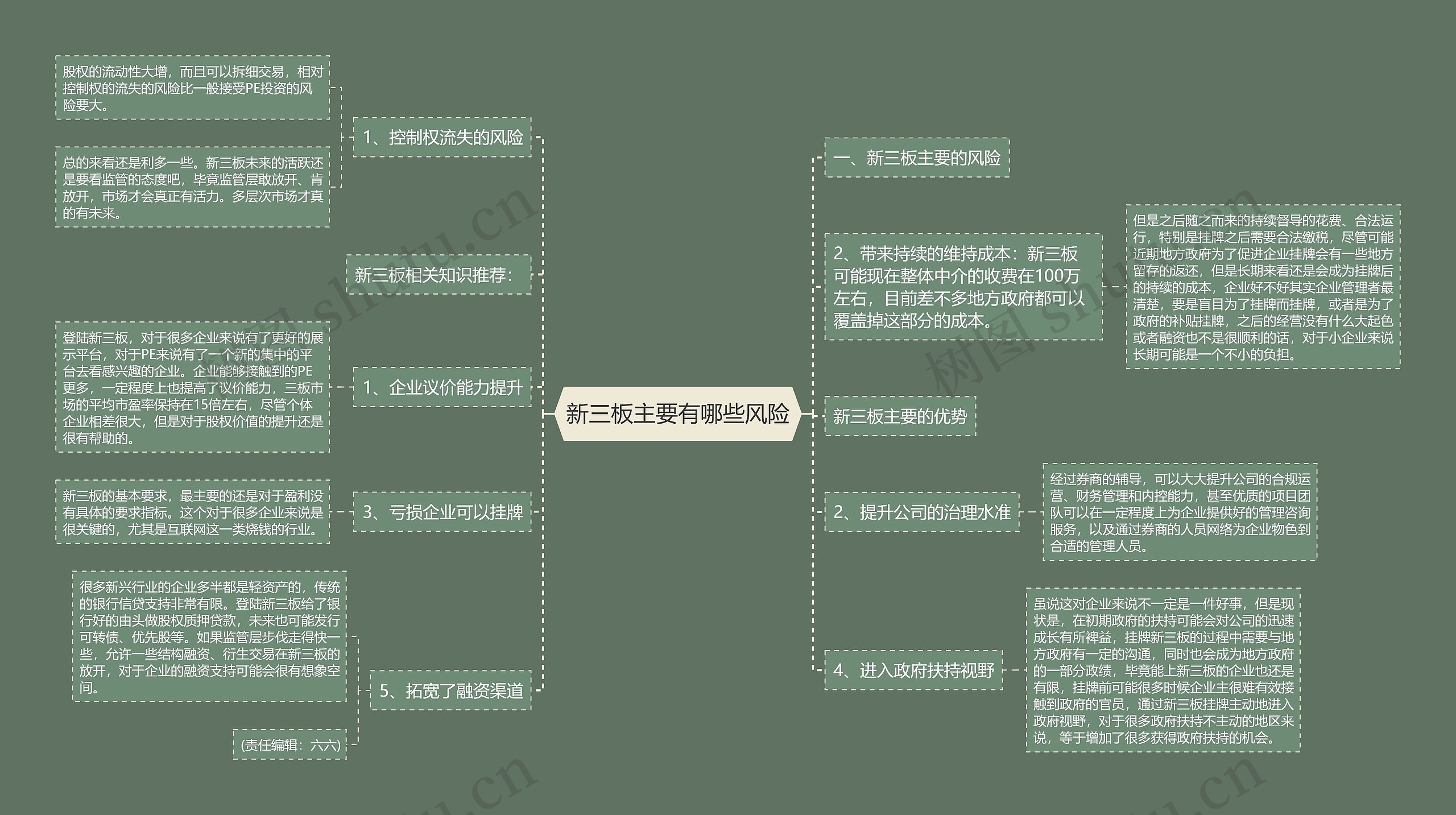 新三板主要有哪些风险思维导图