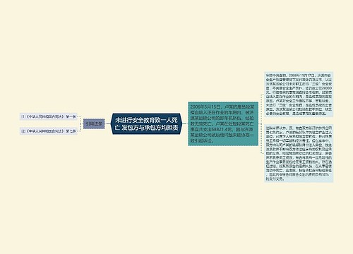 未进行安全教育致一人死亡 发包方与承包方均担责