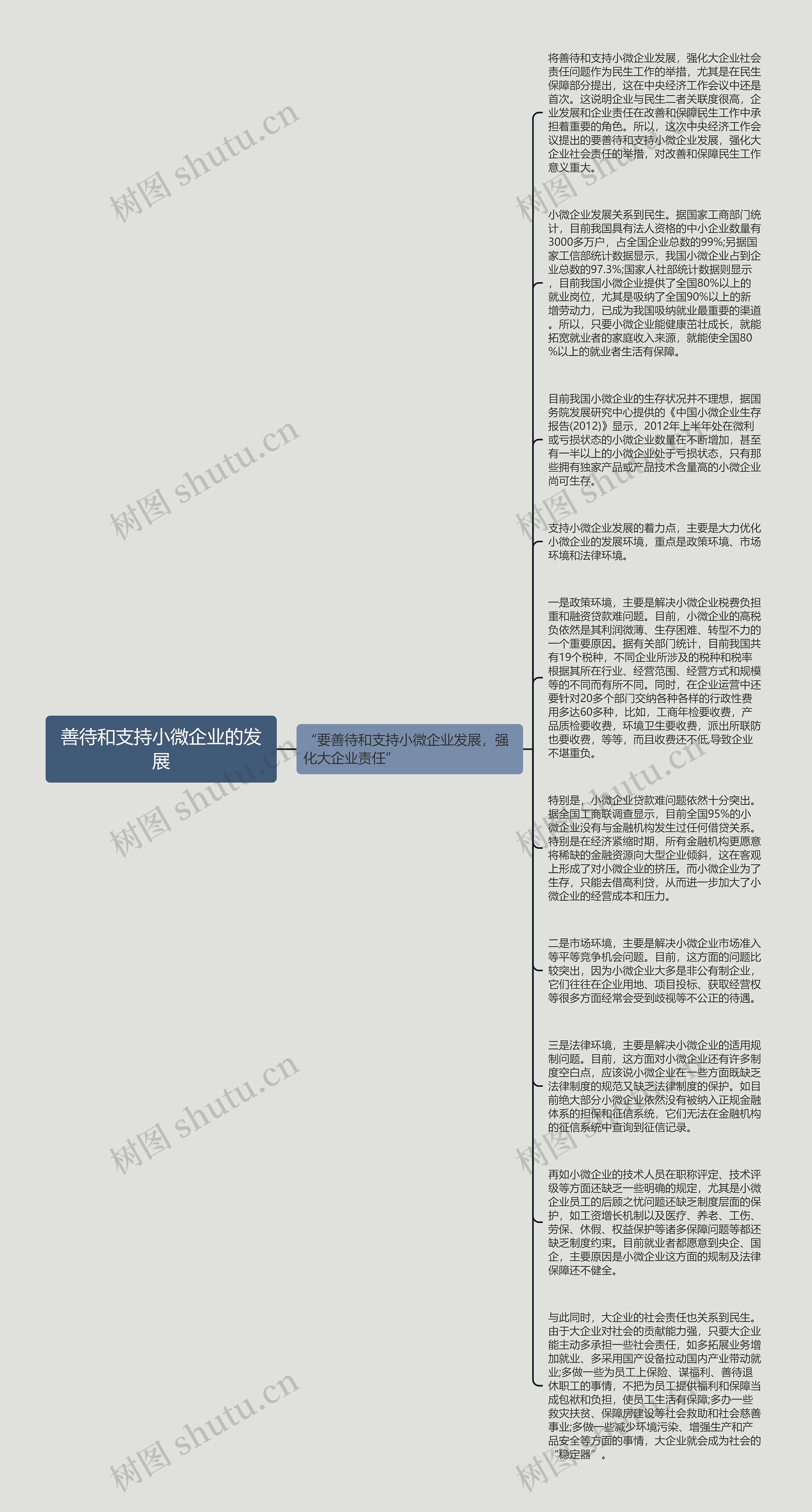 善待和支持小微企业的发展思维导图