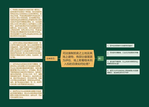 司法强制拍卖之土地及其地上建物，有部分建屋漏为评估、地上附着物未列入标的目录如何处理？