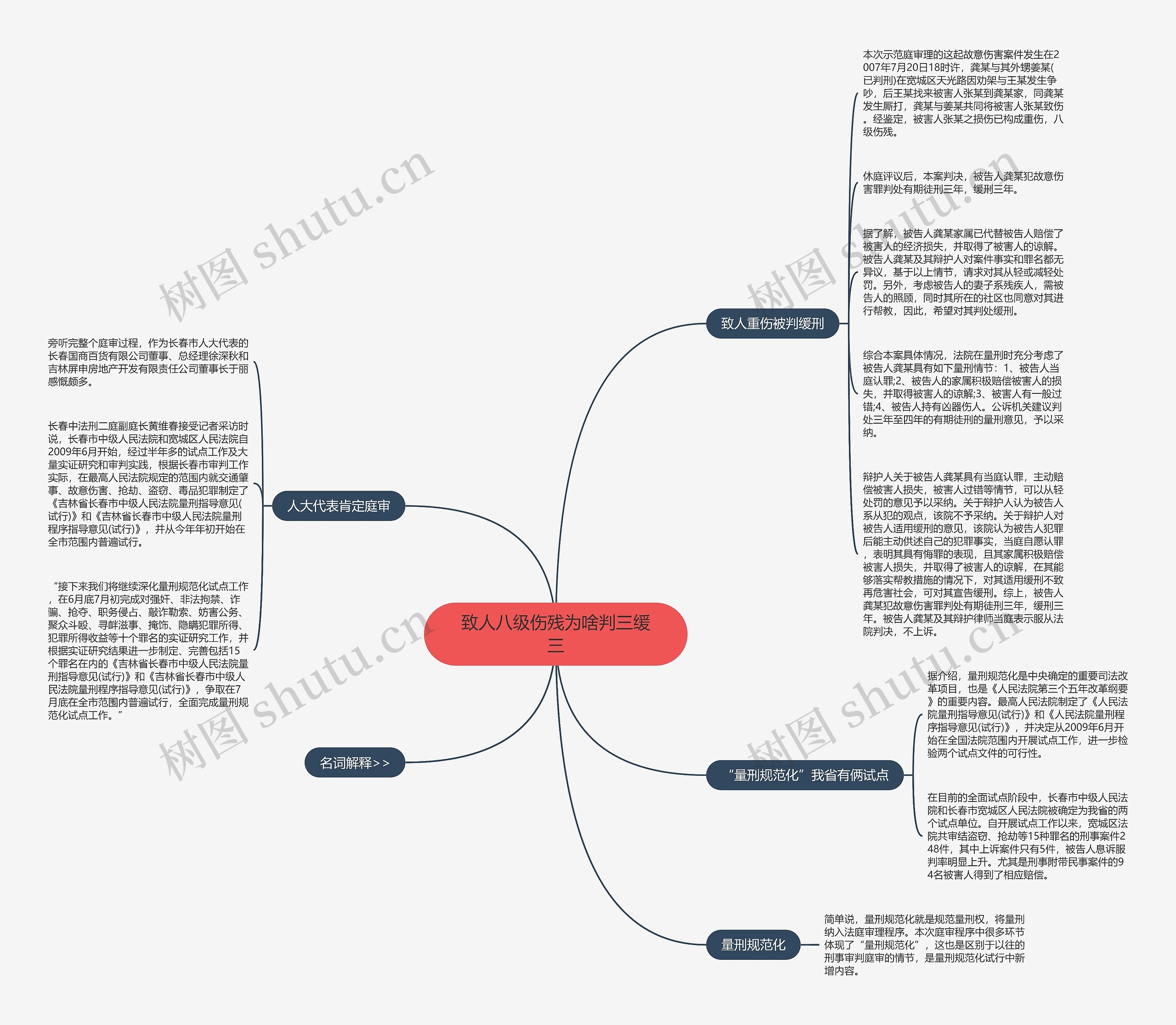 致人八级伤残为啥判三缓三思维导图