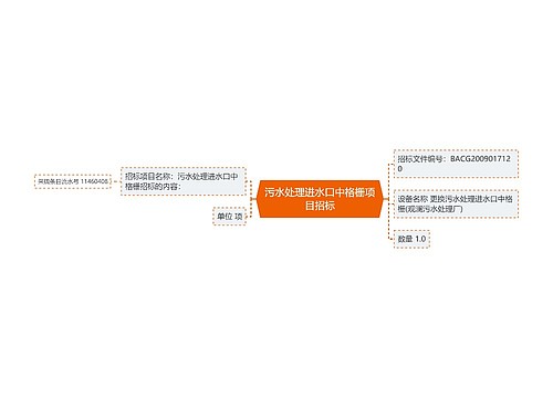 污水处理进水口中格栅项目招标