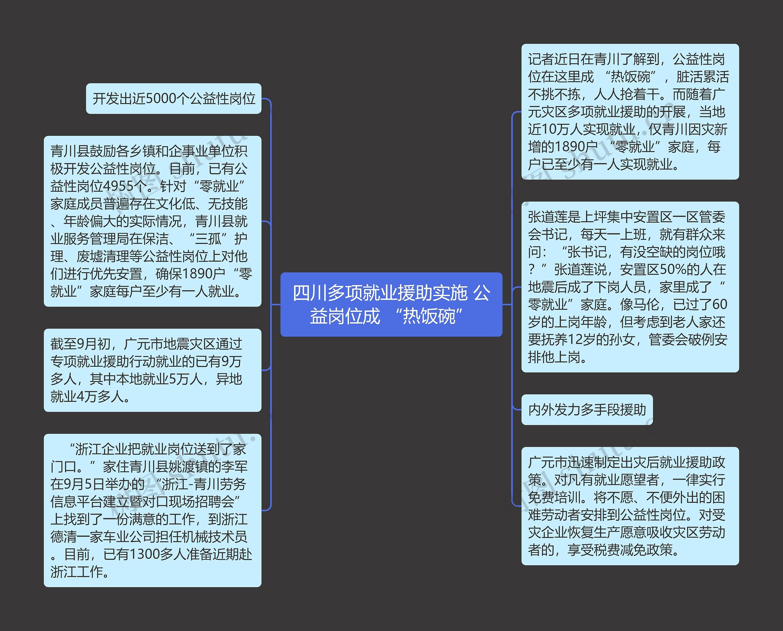 四川多项就业援助实施 公益岗位成 “热饭碗”思维导图