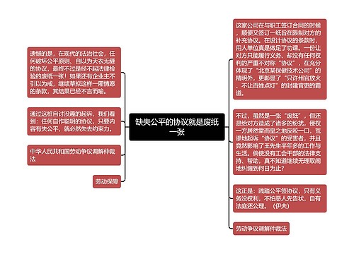 缺失公平的协议就是废纸一张