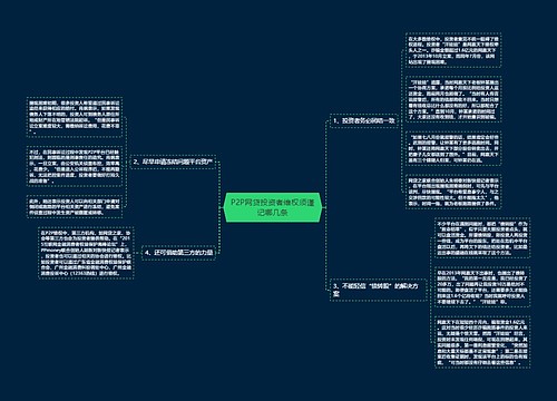 P2P网贷投资者维权须谨记哪几条