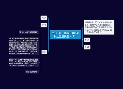 每日一练：国家公务员考试之数量关系（19）