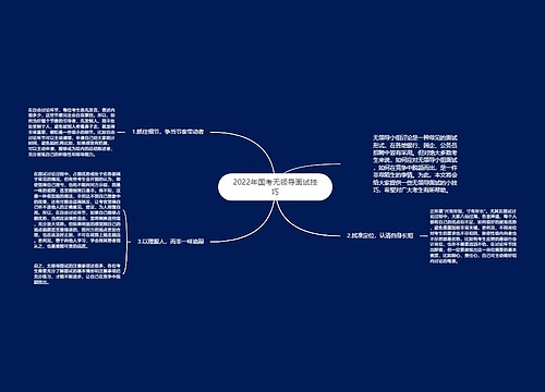 2022年国考无领导面试技巧