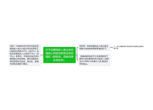 关于安置残疾人就业单位城镇土地使用税等政策的通知（财政部、国家税务总局发布）