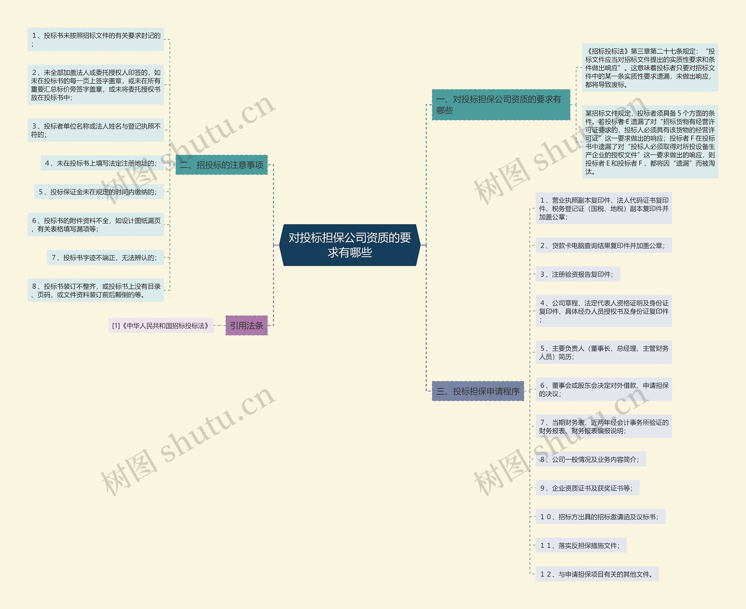 对投标担保公司资质的要求有哪些思维导图